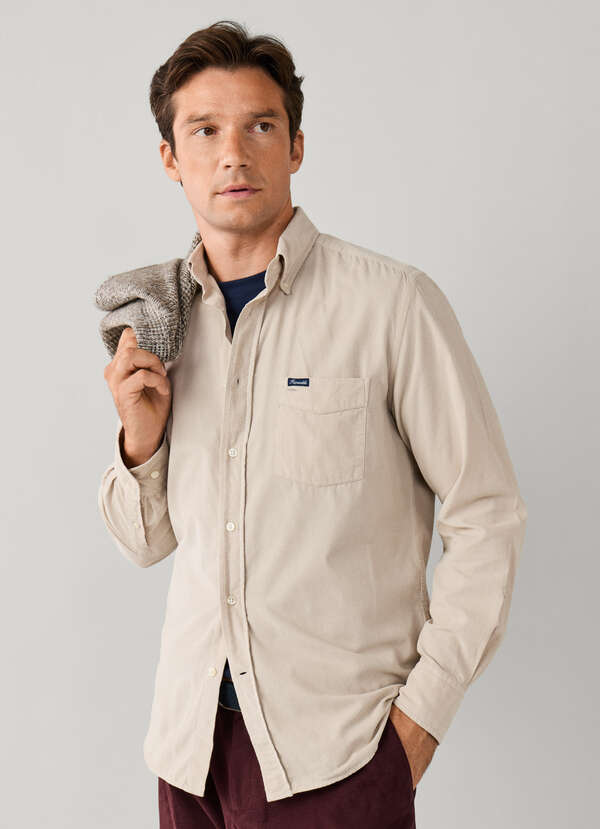 Regular Fit Garment Dyed Babycord Shirt Regular Fit Garment Dyed Babycord Shirt