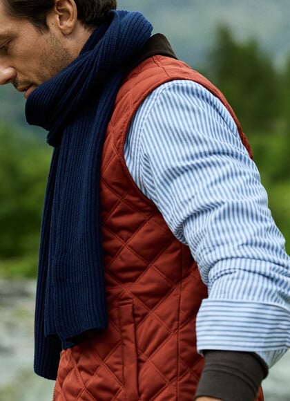 Quilted Check Lining Gilet