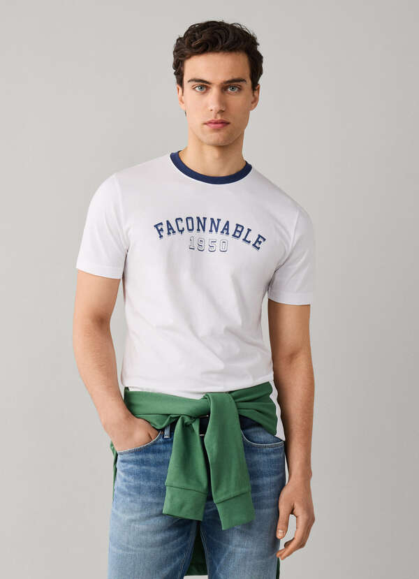 Regular Fit Print Branding College T-Shirt