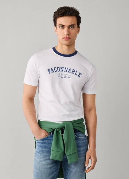 Regular Fit Print Branding College T-Shirt
