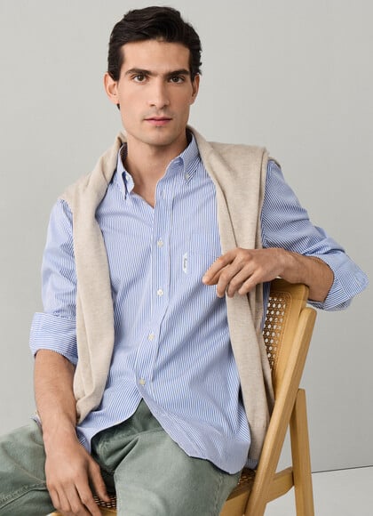 Regular Fit Candy Stripe Poplin Shirt