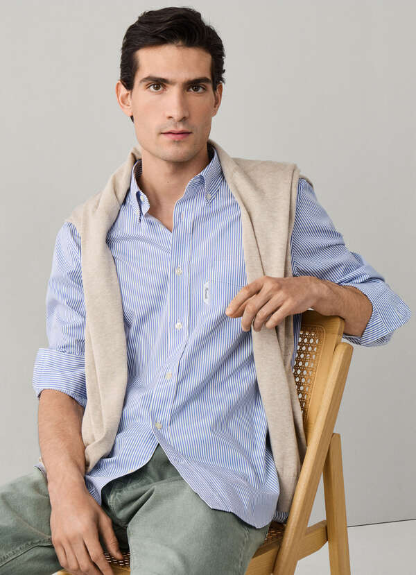 Regular Fit Candy Stripe Poplin Shirt Regular Fit Candy Stripe Poplin Shirt