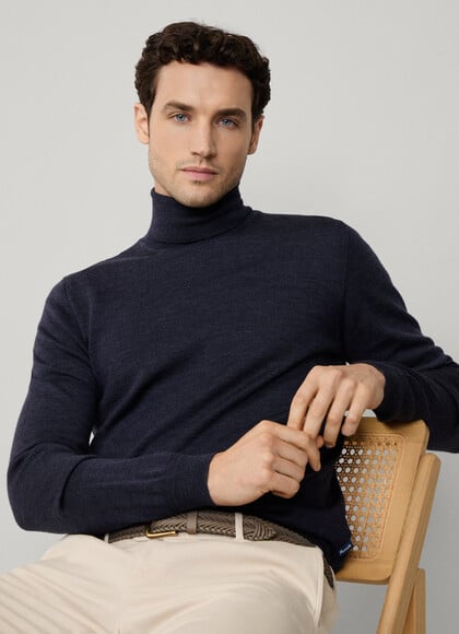 Merino Wool Roll Neck Jumper