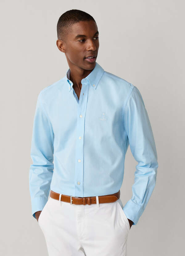 Regular Fit Solid Pinpoint Shirt