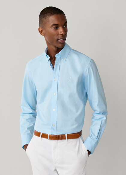 Regular Fit Solid Pinpoint Shirt