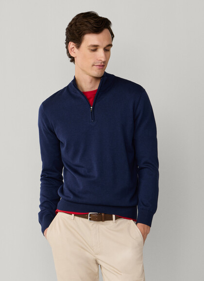 Cotton Silk Quarter Zip Jumper