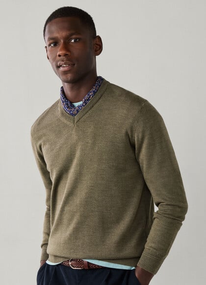 Merino Wool V-Neck Sweater