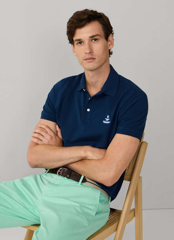 Regular Fit Short Sleeve Logo Pima Polo