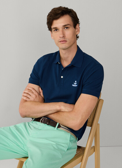 Regular Fit Short Sleeve Logo Pima Polo
