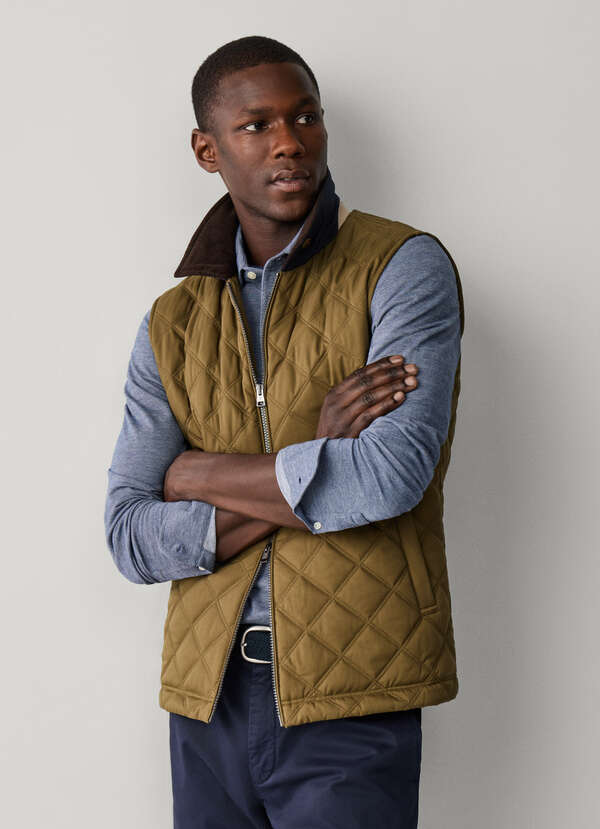 Quilted Check Lining Gilet
