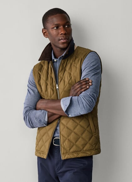 Quilted Check Lining Gilet