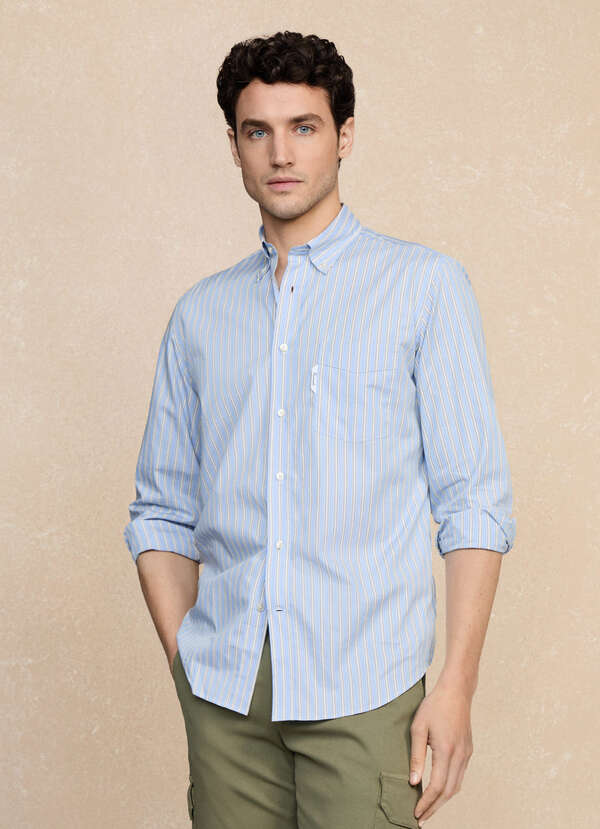 Regular Fit Regimental Stripe Poplin Shirt