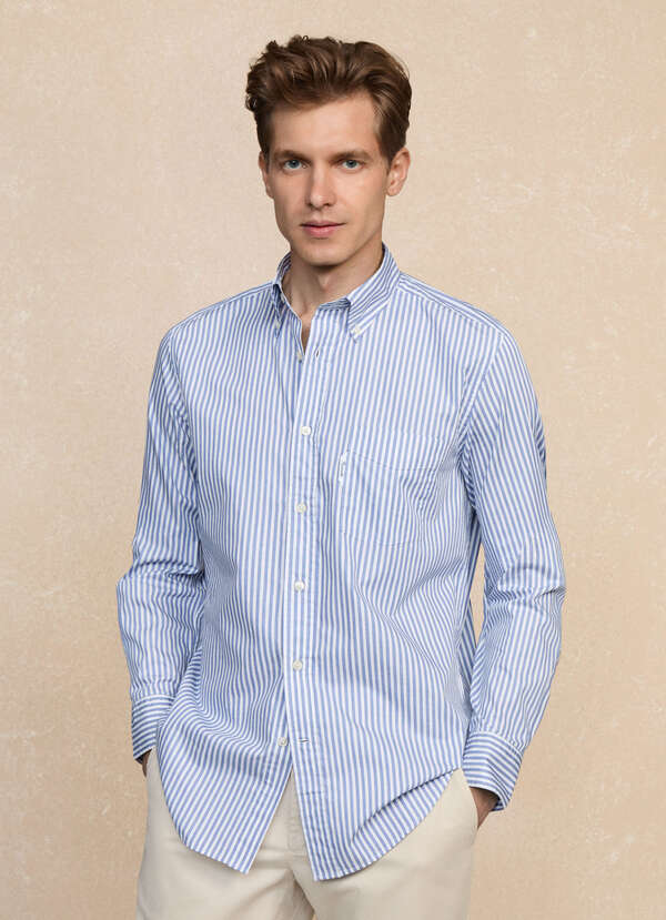 Regular Fit Striped Twill Shirt Regular Fit Striped Twill Shirt