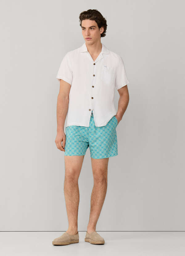 Birds Logo Print Swim Shorts