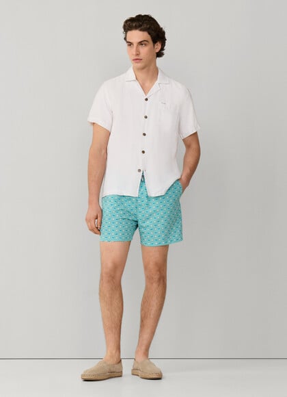 Birds Logo Print Swim Shorts