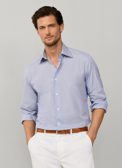 Regular Fit Micro Stripe Poplin Shirt