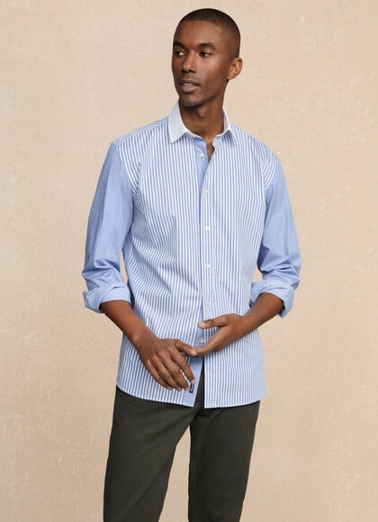 Regular Fit Striped Twill Shirt