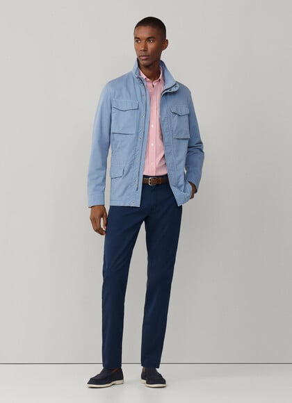 Regular Fit Garment Dyed Gabardine Trousers