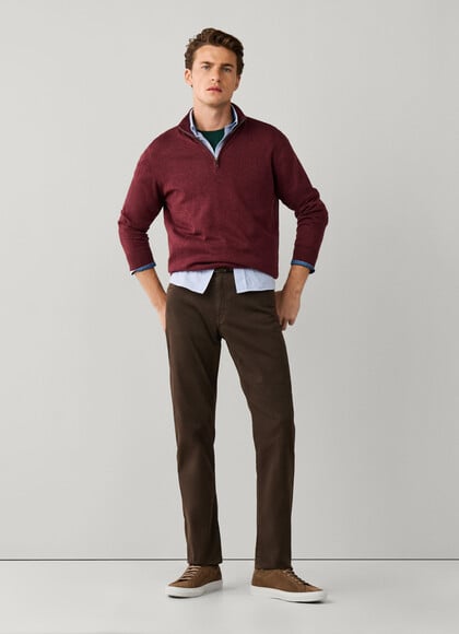 Regular Fit Stretch Garment Dyed Trouser