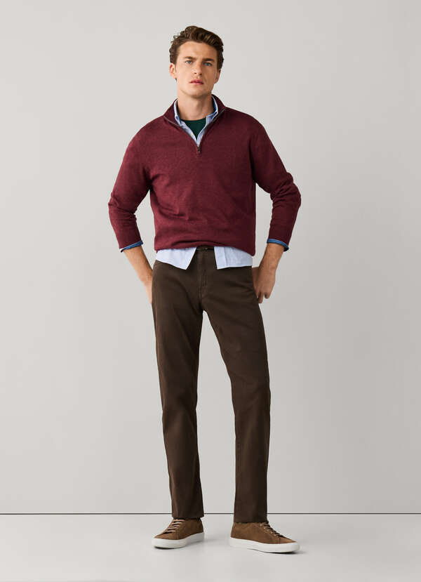 Regular Fit Stretch Garment Dyed Trouser Regular Fit Stretch Garment Dyed Trouser