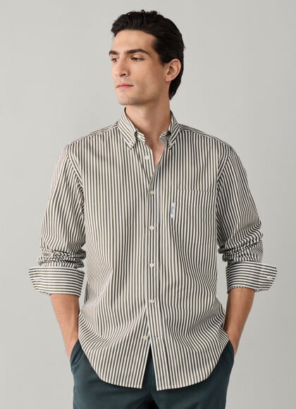 Regular Fit Bengal Stripe Poplin Shirt