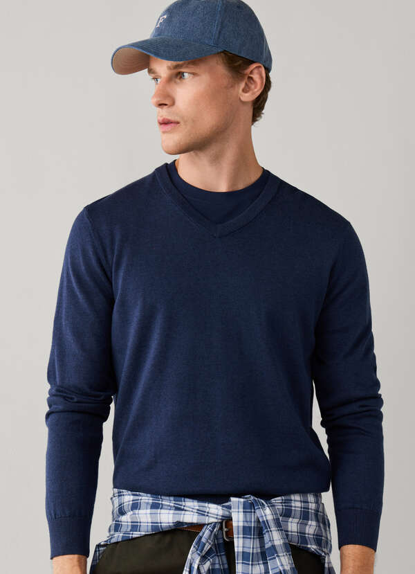 Cotton Silk V Neck Sweater Cotton Silk V Neck Sweater