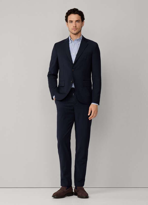 Regular Fit Drawstring Wool Blend Trousers