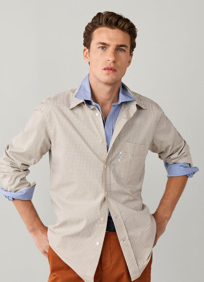 Regular Fit Gingham Poplin Shirt