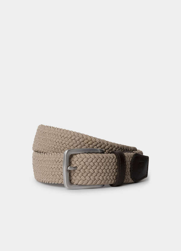 Stretch Braided Leather Detail Belt