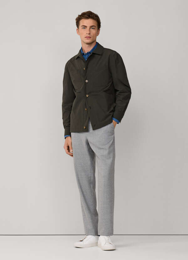 Regular Fit Wool Flannel Trousers