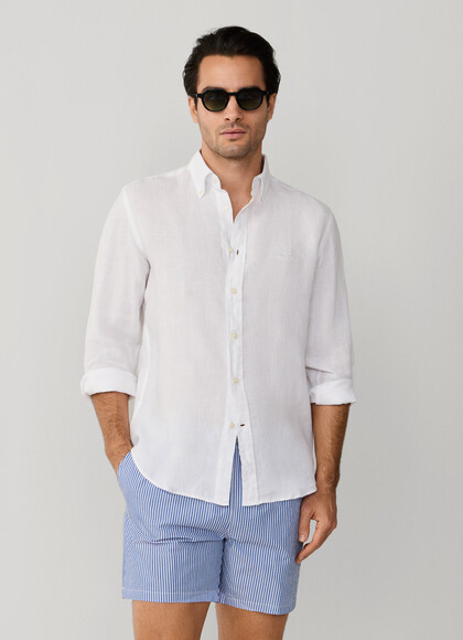 Striped Seersucker Swim Shorts