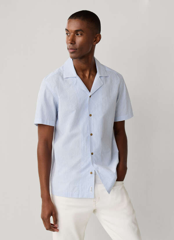 Regular Fit Short Sleeve Seersucker Shirt