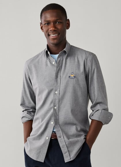 Regular Fit Logo Flannel Twill Shirt