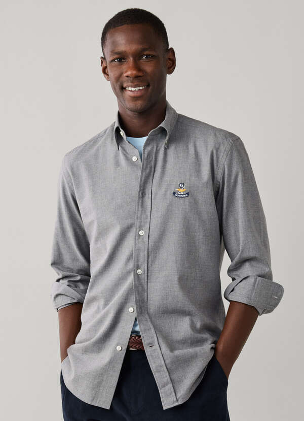 Regular Fit Logo Flannel Twill Shirt Regular Fit Logo Flannel Twill Shirt