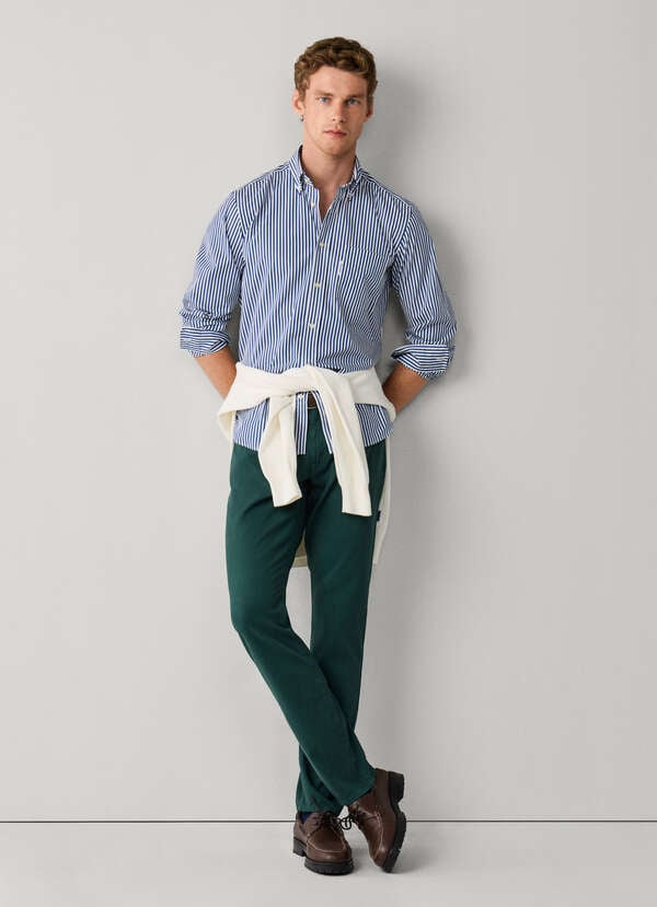 Regular Fit Stretch Garment Dyed Trouser Regular Fit Stretch Garment Dyed Trouser