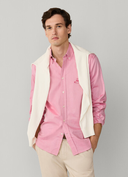 Regular Fit Solid Pinpoint Shirt