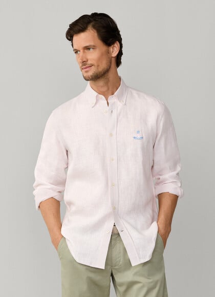 Regular Fit Bengal Stripe Linen Shirt