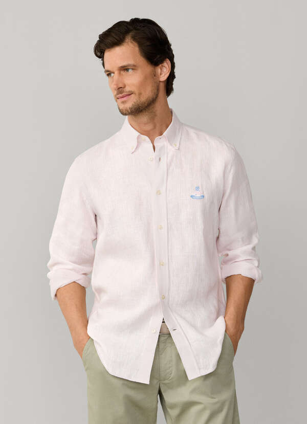 Regular Fit Bengal Stripe Linen Shirt Regular Fit Bengal Stripe Linen Shirt