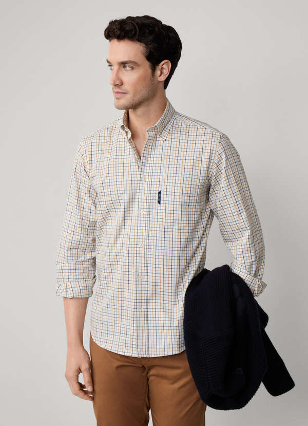 Regular Fit Multi Check Twill Shirt